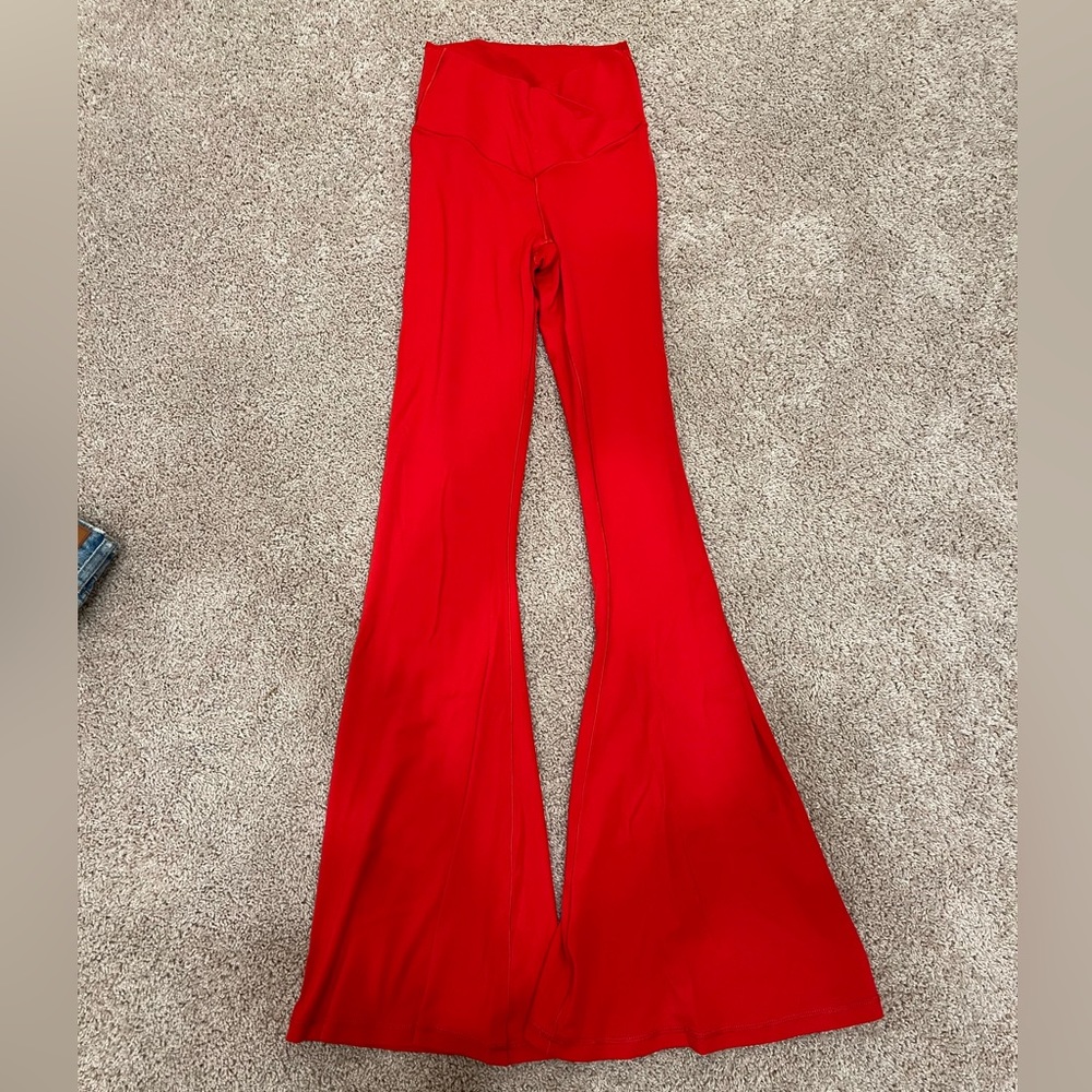Aerie BRIGHT red flare pants